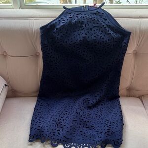Lilly Pulitzer Navy Blue Lace Halter Dress